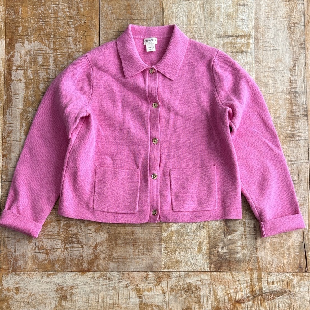 Crewcuts Girls Pink Button-Up Cardigan L(10-11)